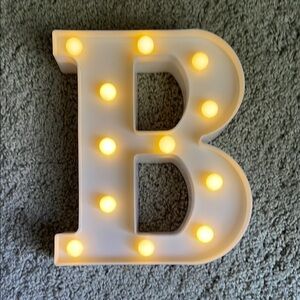 Illuminated Letter B Light Decor
